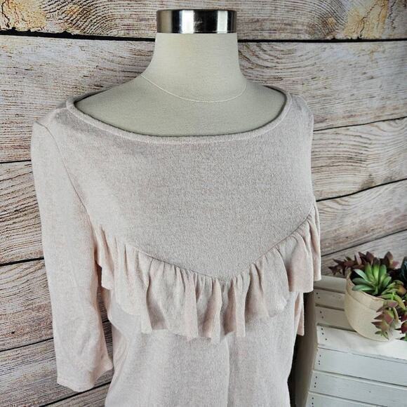 Retro Threads‎ Ruffle Detail Light Pink Sweater Size Medium - Picture 3 of 5